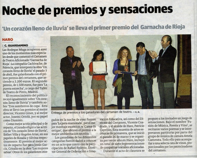 Lo que la prensa dice de "Un corazón... - Grupo de teatro Cachivache